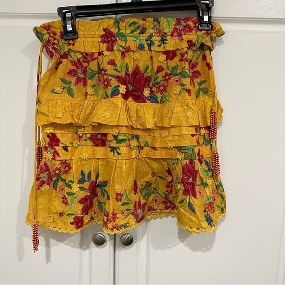 FARM RIO Flower Dream Ruffle Mini Skirt Size S - Picture 6 of 10